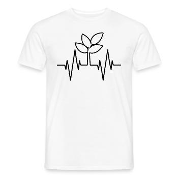 Heartbeat Plant Flower Tree Nature Garden Vegan - Men's T-Shirt - white - Front - AI Model Male 178 dark (178cm)
