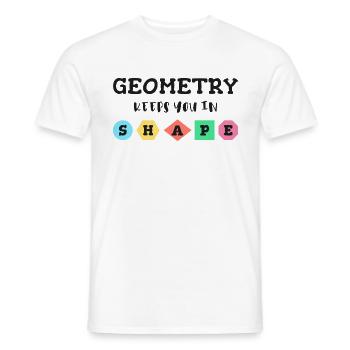 Geometry keeps you in shape, geometric shapes - Men's T-Shirt - white - Front - AI Model Male 178 dark (178cm)