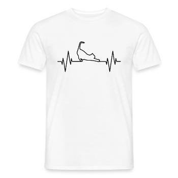 Cat heartbeat cats heartbeat pulse frequency - Men's T-Shirt - white - Front - AI Model Male 178 dark (178cm)