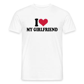I love my girlfriend - Men's T-Shirt - white - Front - AI Model Male 178 dark (178cm)