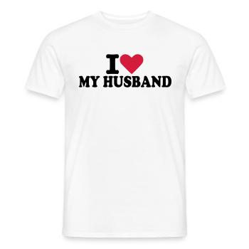 I love my husband - Men's T-Shirt - white - Front - AI Model Male 178 dark (178cm)