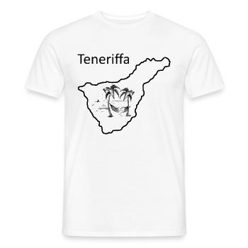 Karte von der Insel Teneriffa Spanien mit Palmen - Männer T-Shirt - Weiß - Vorne - AI Model Male 178 dark (178cm)