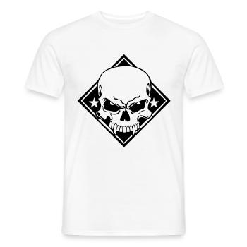 Evil Skull - Männer T-Shirt - Weiß - Vorne - AI Model Male 178 dark (178cm)
