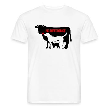 Animaux vache chien chat AUCUN DIFFÉRENCE cadeau végétalien - T-shirt homme - blanc - Devant - AI Model Male 178 dark (178cm)