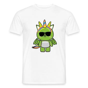 Little Dragon Motif Baby Girl Sweet Green Cool - Men's T-Shirt - white - Front - AI Model Male 178 dark (178cm)