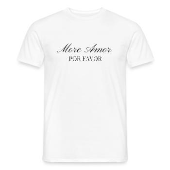 MORE AMOR - POR FAVOR - Men's T-Shirt - white - Front - AI Model Male 178 dark (178cm)