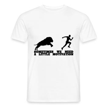 Chemise de course à pied Lion Running pour Homme - T-shirt homme - blanc - Devant - AI Model Male 178 dark (178cm)