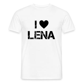 Lena singer love - Men's T-Shirt - white - Front - AI Model Male 178 dark (178cm)