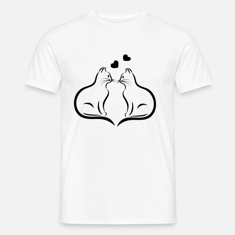 Zwei Katzen - Männer T-Shirt - Weiß