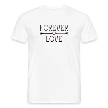 FOREVER LOVE - Valentinstag Geburtstag Weihnachten - Männer T-Shirt - Weiß - Vorne - AI Model Male 178 dark (178cm)