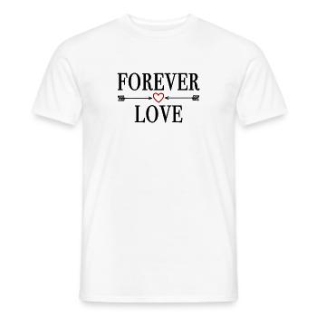FOREVER LOVE - Valentinstag Geburtstag Weihnachten - Männer T-Shirt - Weiß - Vorne - AI Model Male 178 dark (178cm)