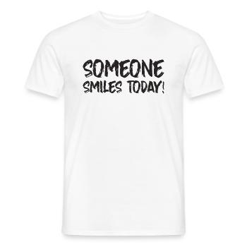 SOMEONE SMILES TODAY - Männer T-Shirt - Weiß - Vorne - AI Model Male 178 dark (178cm)