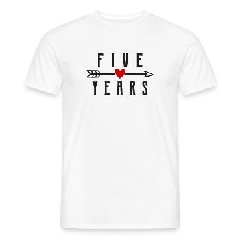 5 ans anniversaire de mariage mariage en bois - T-shirt homme - blanc - Devant - AI Model Male 178 dark (178cm)