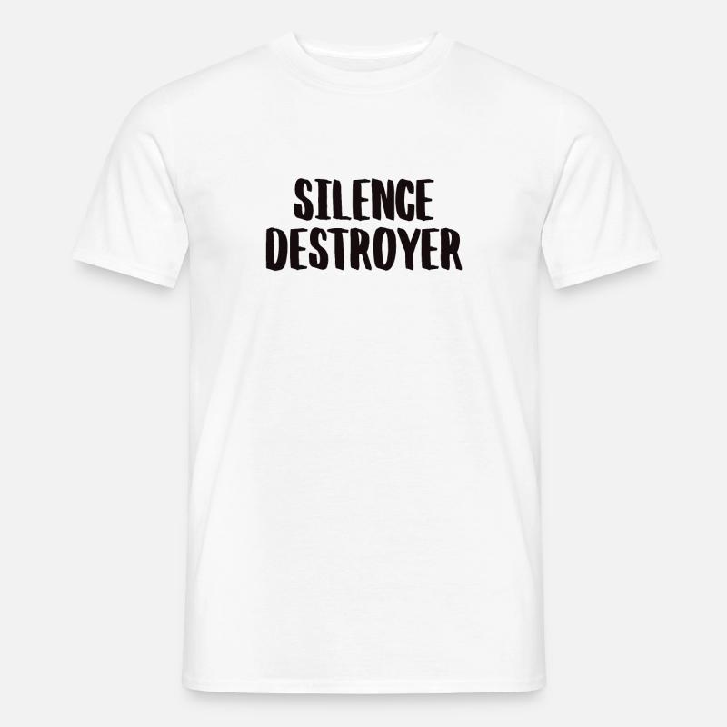 Silence Destroyer Zerstörer der Stille - Männer T-Shirt - Weiß