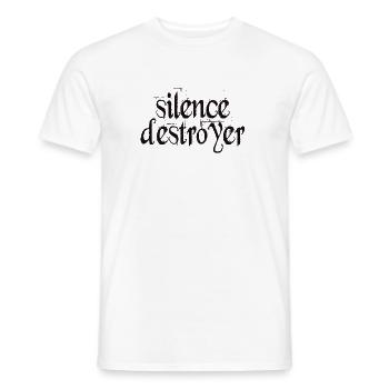 Silence Destroyer of Silence - Men's T-Shirt - white - Front - AI Model Male 178 dark (178cm)