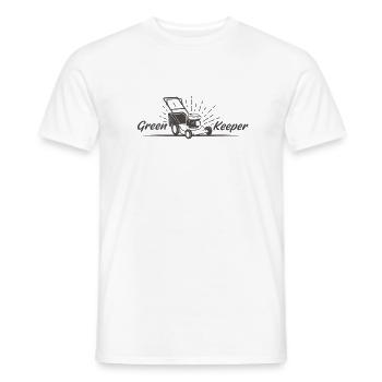 Greenkeeper Lawn Mower Gardener Garden Gift Idea - Men's T-Shirt - white - Front - AI Model Male 178 dark (178cm)