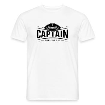 Capitaine Capitaine - Papa génial - Drôle de dicton - T-shirt homme - blanc - Devant - AI Model Male 178 dark (178cm)