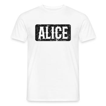 Alice Devise Dire Femme Prénom - T-shirt homme - blanc - Devant - AI Model Male 178 dark (178cm)
