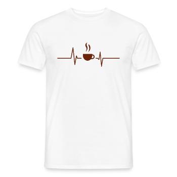 Kaffee - Herzschlag Herzfrequenz - Männer T-Shirt - Weiß - Vorne - AI Model Male 178 dark (178cm)