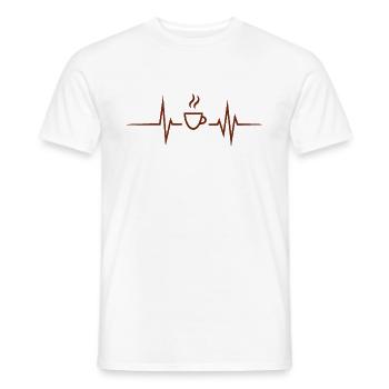 Kaffee - Herzschlag Herzfrequenz - Männer T-Shirt - Weiß - Vorne - AI Model Male 178 dark (178cm)