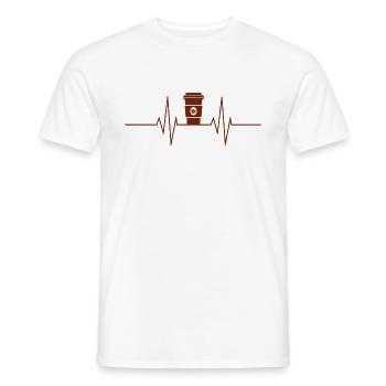 Kaffee - Herzschlag Herzfrequenz - Männer T-Shirt - Weiß - Vorne - AI Model Male 178 dark (178cm)