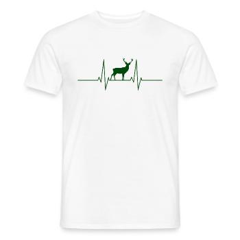 Deer Heartbeat Heart Rate Heartline - Men's T-Shirt - white - Front - AI Model Male 178 dark (178cm)