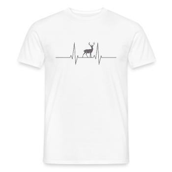 Deer Heartbeat Heart Rate Heartline - Men's T-Shirt - white - Front - AI Model Male 178 dark (178cm)