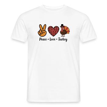 Thanksgiving Paix Amour Turquie - T-shirt homme - blanc - Devant - AI Model Male 178 dark (178cm)