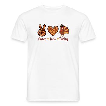 Thanksgiving Paix Amour Turquie - T-shirt homme - blanc - Devant - AI Model Male 178 dark (178cm)