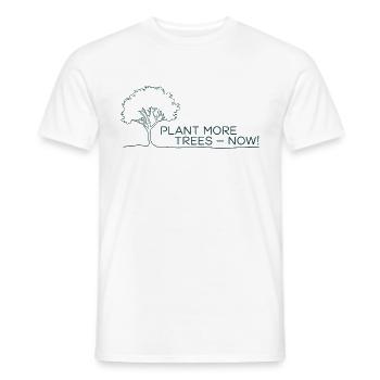 Plant More Trees Now - Nature Conservation Saying - Men's T-Shirt - white - Front - AI Model Male 178 dark (178cm)