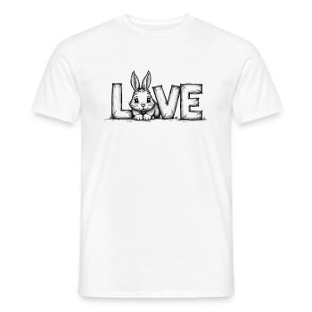 Cute bunny with LOVE – Perfect for Easter & Love - Men's T-Shirt - white - Front - AI Model Male 178 dark (178cm)