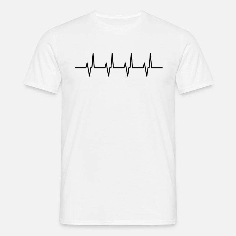 hjerteslag - T-shirt til herrer - hvid