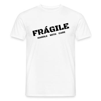 FRÁGILE - Männer T-Shirt - Weiß - Vorne - AI Model Male 178 dark (178cm)