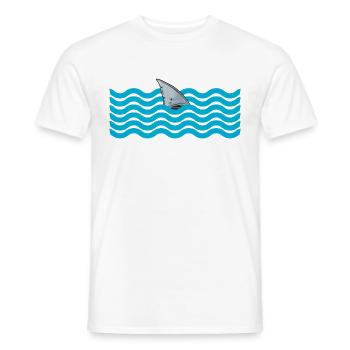 Aileron de requin Idée cadeau animal grand requin blanc - T-shirt homme - blanc - Devant - AI Model Male 178 dark (178cm)