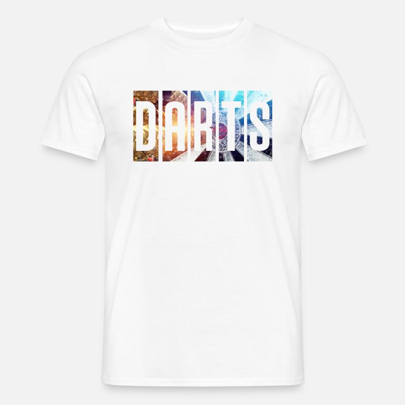 Darts Dart Darten Dartscheibe Geschenk - Männer T-Shirt - Weiß