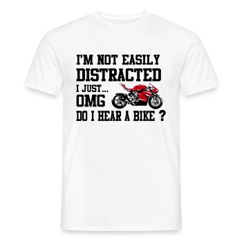 I'M NOT DISTRACTED MOTOR BIKE - Men's T-Shirt - white - Front - AI Model Male 178 dark (178cm)
