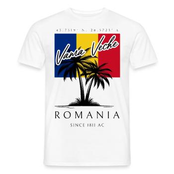 Vama Veche Palmen Flagge Reise Souvenir - Männer T-Shirt - Weiß - Vorne - AI Model Male 178 dark (178cm)