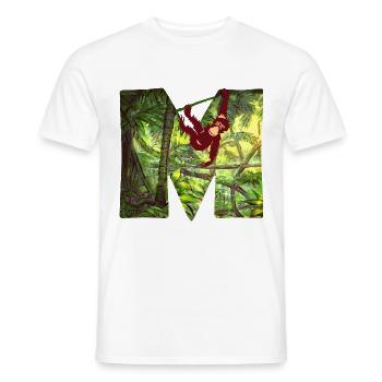 dschungel mit affe m - Männer T-Shirt - Weiß - Vorne - AI Model Male 178 dark (178cm)