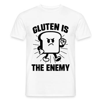 Gluten ist der Feind - Männer T-Shirt - Weiß - Vorne - AI Model Male 178 dark (178cm)