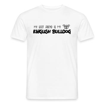 Cadeau bulldog anglais - T-shirt homme - blanc - Devant - AI Model Male 178 dark (178cm)
