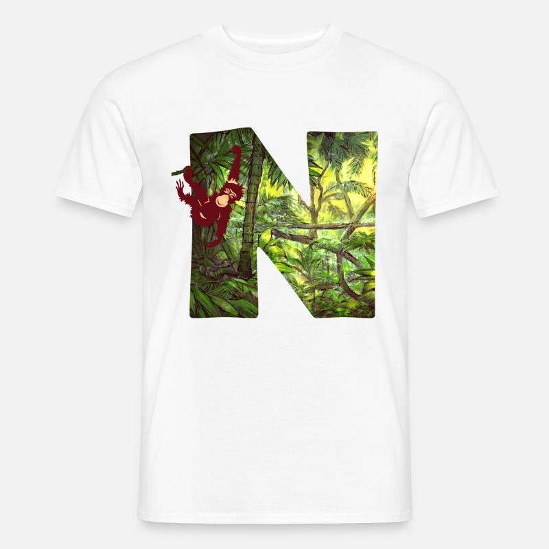 dschungel mit affe n - Männer T-Shirt - Weiß
