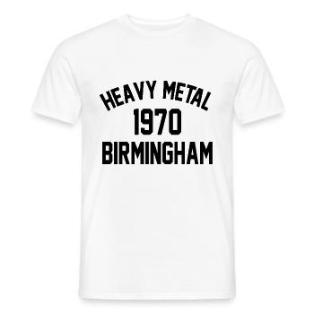 Heavy Metal 1970 Birmingham - Men's T-Shirt - white - Front - AI Model Male 178 dark (178cm)