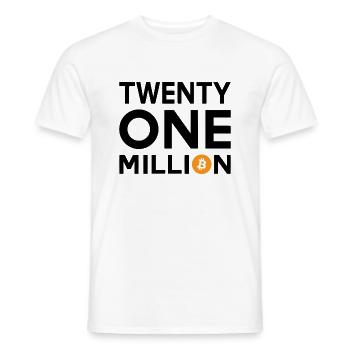 Bitcoin Twenty One Million - Men's T-Shirt - white - Front - AI Model Male 178 dark (178cm)
