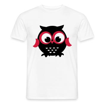 Eule - Männer T-Shirt - Weiß - Vorne - AI Model Male 178 dark (178cm)