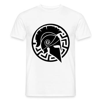 Symbole casque spartiate - T-shirt homme - blanc - Devant - AI Model Male 178 dark (178cm)