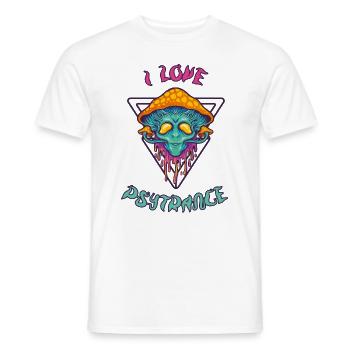 I love Psytrance Buddha Pilz Rave Goa - Männer T-Shirt - Weiß - Vorne - AI Model Male 178 dark (178cm)