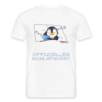 Offizielles Schlafshirt Pinguin Schlafanzug - Männer T-Shirt - Weiß - Vorne - AI Model Male 178 dark (178cm)