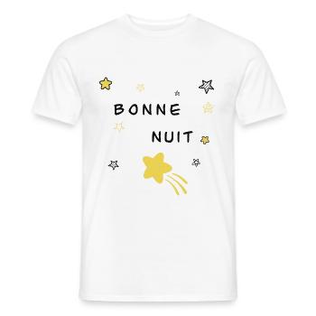 Bonne nuit - T-shirt homme - blanc - Devant - AI Model Male 178 dark (178cm)