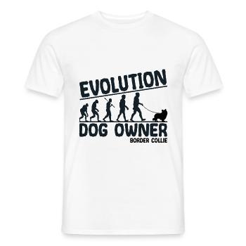 Border Collie Dog Owners Evolution Drôle - T-shirt homme - blanc - Devant - AI Model Male 178 dark (178cm)