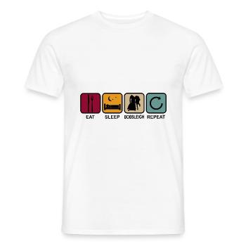 Bobsleigh Bobsleigh Eat Sleep Saying Retro Funny - Men's T-Shirt - white - Front - AI Model Male 178 dark (178cm)